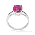 925 Sterling Silver Stone Synthetic Ruby Rings